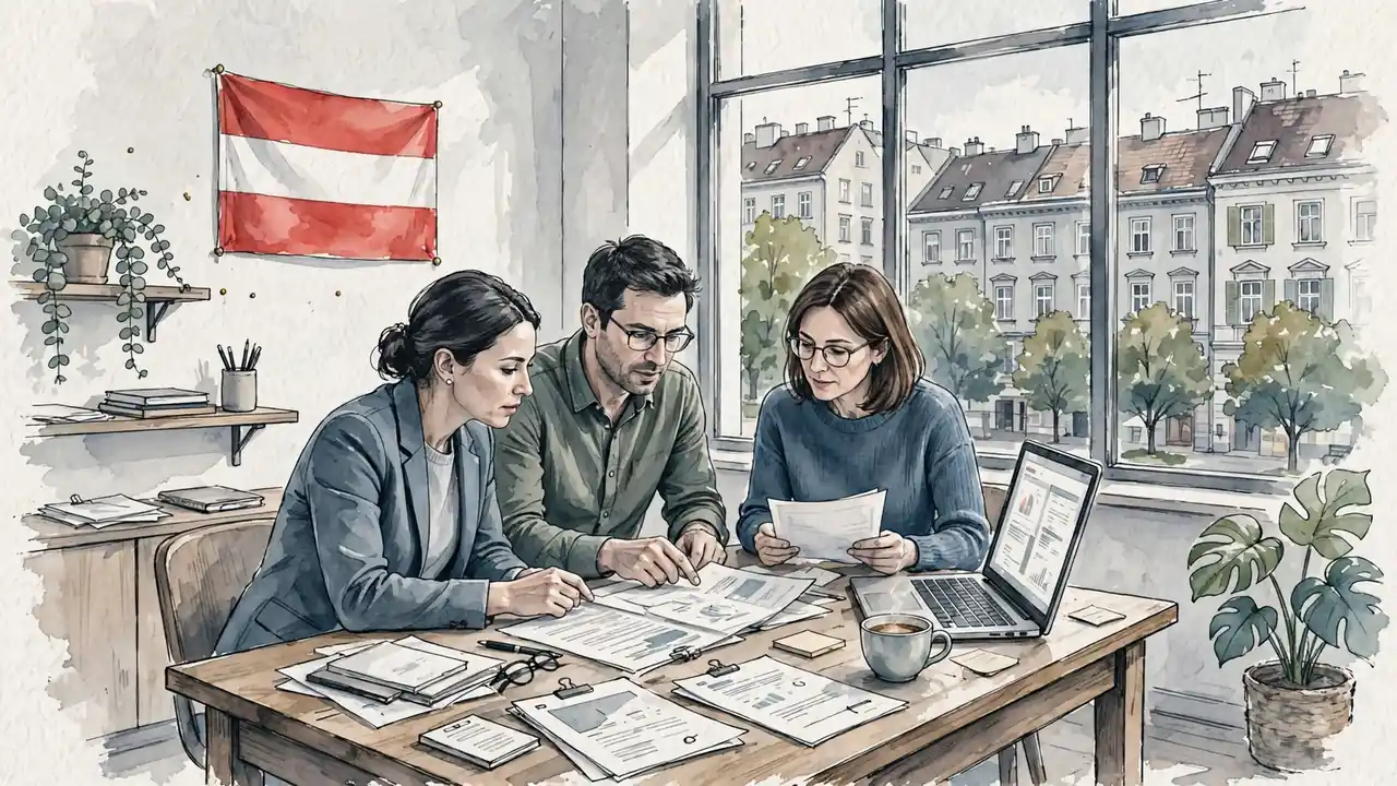 Büro in Wien mit Team und Fensterblick
